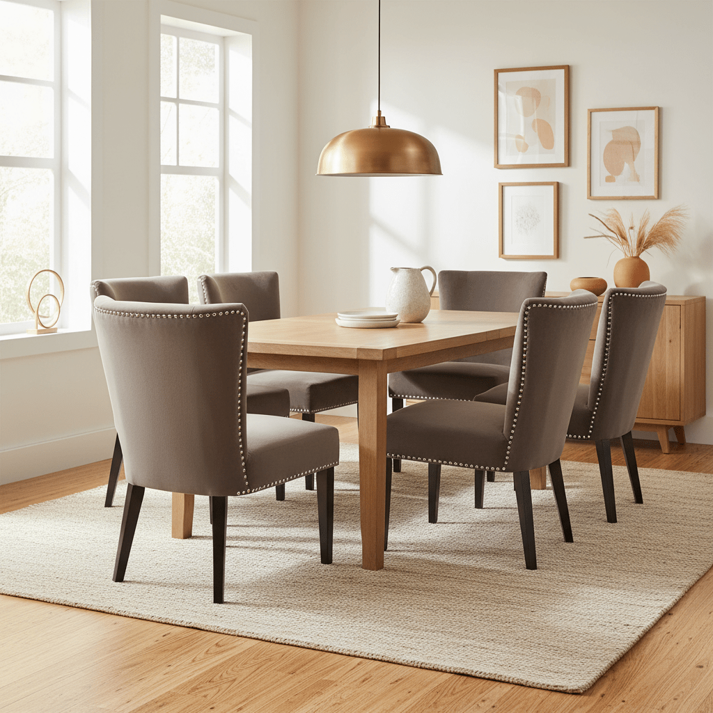 Kensington Townhouse Mink Winged Dining Chair