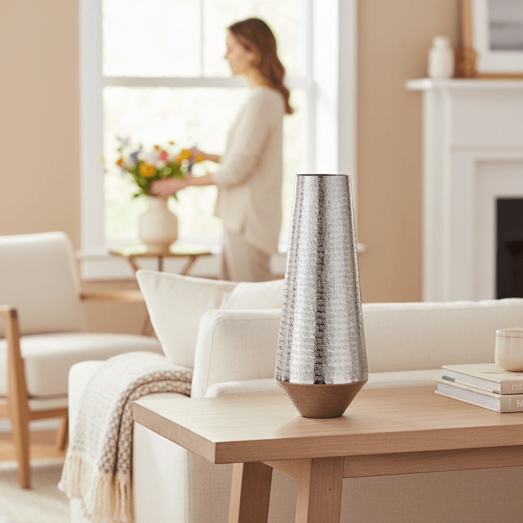 Kensington Townhouse Safia Silver Large Vase