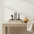 Kensington Townhouse Set of 2 Silver Chess Piece Bookends