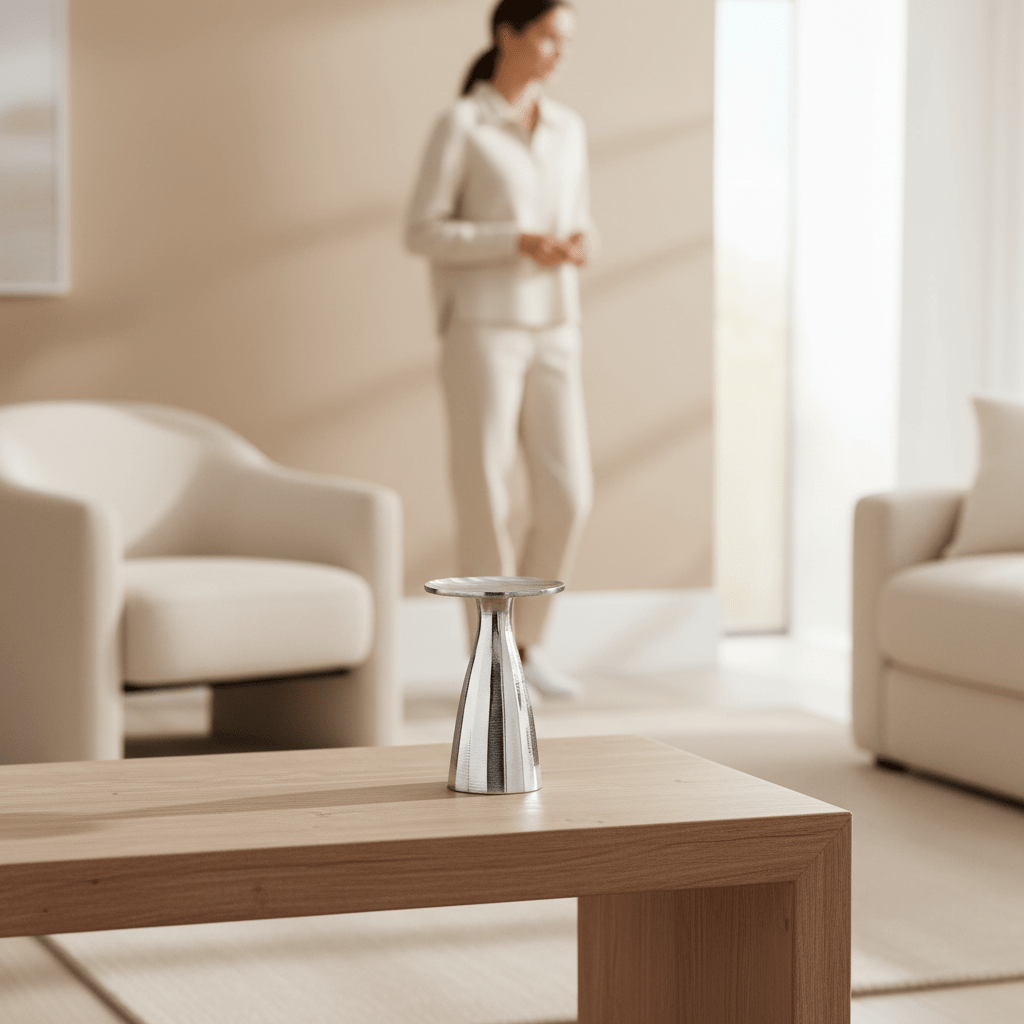 Kensington Townhouse Small Silver Candle Holder