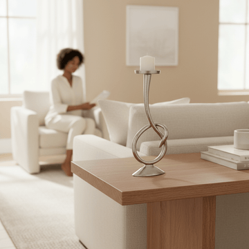 Kensington Townhouse Twist Nickel Candle Holder