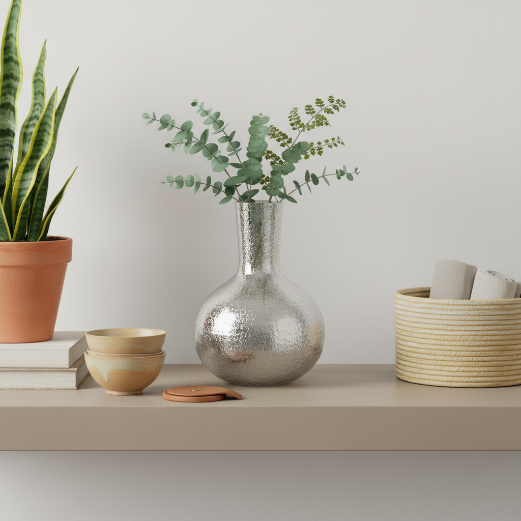 Kensington Townhouse Safia Silver Bottle Vase