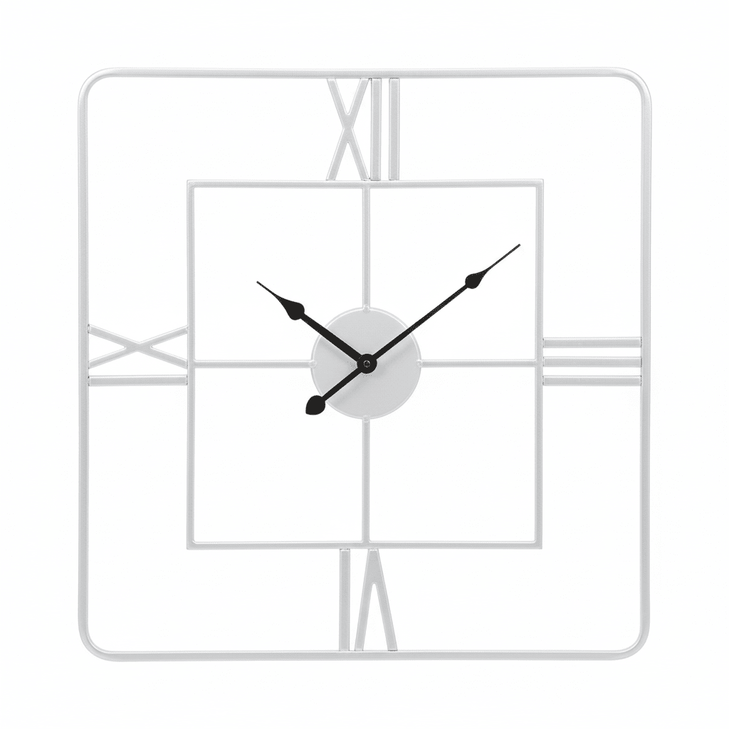 Kent Large Silver Finish Square Wall Clock
