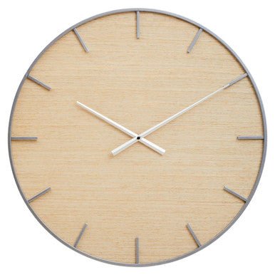 Kent Silver And Natural Wall Clock