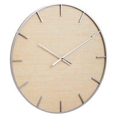 Kent Silver And Natural Wall Clock
