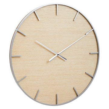 Kent Silver And Natural Wall Clock