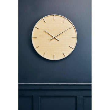 Kent Silver And Natural Wall Clock
