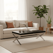Kerala Black Coffee Table With Cross Base
