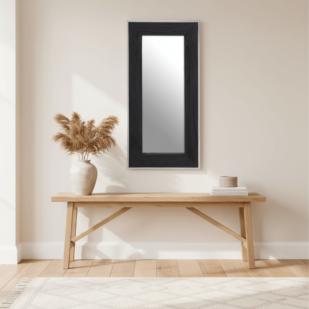 Kerala Black Rectangular Wall Mirror