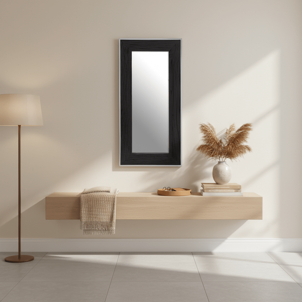 Kerala Black Rectangular Wall Mirror