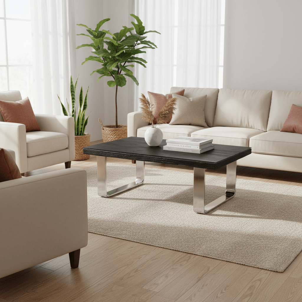 Kerala Black U Shaped Base Coffee Table