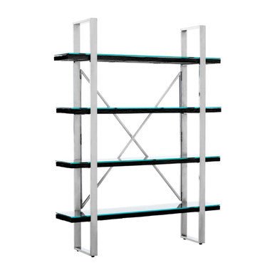 Kerala Black Wood Four Tier Shelf Unit