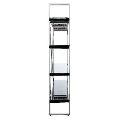 Kerala Black Wood Four Tier Shelf Unit