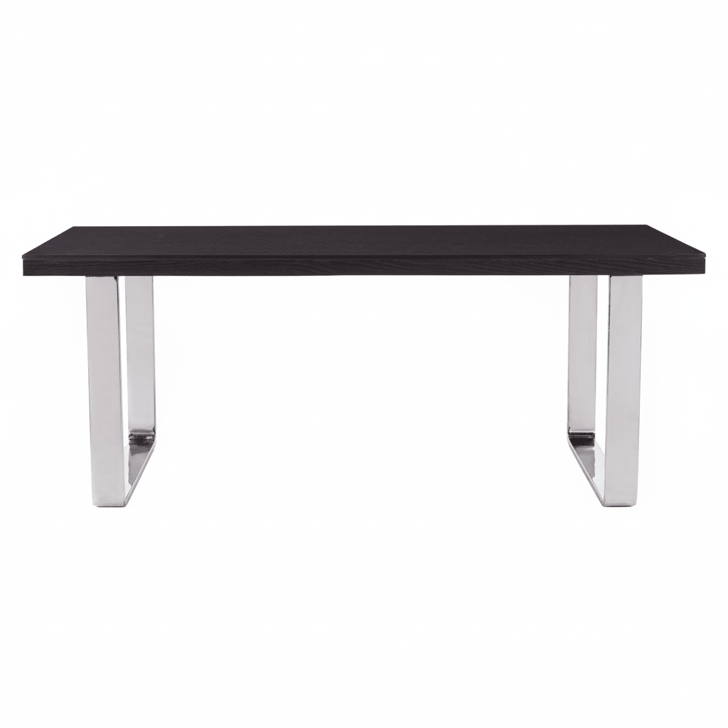 Kerala Large Black Pinewood and Glass Dining Table