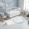 Kids Blue Round Rug with Tassels