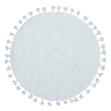 Kids Blue Round Rug with Tassels