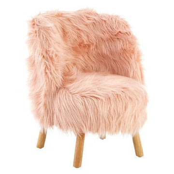 Kids Pink Faux Fur Chair