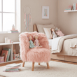 Kids Pink Faux Fur Chair