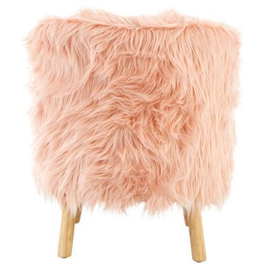 Kids Pink Faux Fur Chair