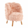 Kids Pink Faux Fur Chair