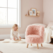 Kids Pink Faux Fur Chair