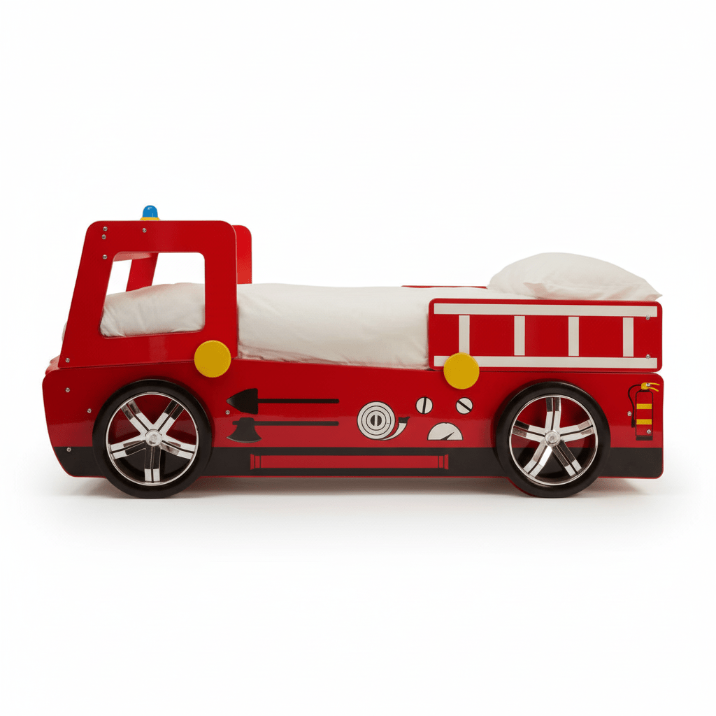 Kids Red Fire Engine Bed