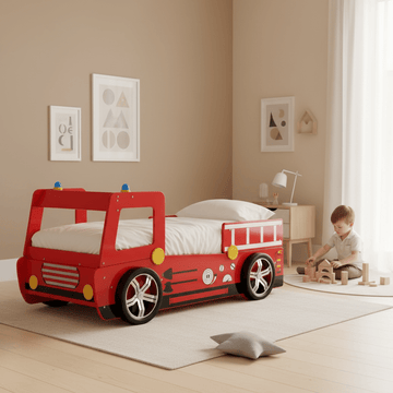 Kids Red Fire Engine Bed