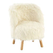 Kids White Faux Fur Chair