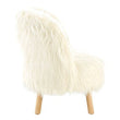 Kids White Faux Fur Chair