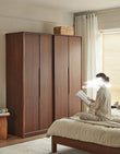 Kimura Slide Door Wardrobe With Hanging Rails, Walnut