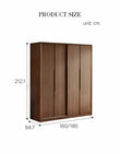 Kimura Slide Door Wardrobe With Hanging Rails, Walnut