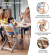 Kinderkraft Enock Wooden Highchair - Wooden Natural
