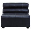 King Armless Distressed Slate Leather Sofa Chair