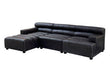 King Armless Distressed Slate Leather Sofa Chair