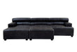 King Armless Distressed Slate Leather Sofa Chair