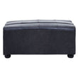 King Distressed Slate Leather Ottoman
