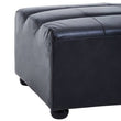 King Distressed Slate Leather Ottoman