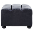 King Distressed Slate Leather Ottoman