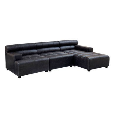 King Right Arm Leather Modular Chaise