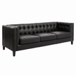 King Three Seater Antique Ebony Leather Sofa