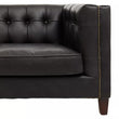 King Three Seater Antique Ebony Leather Sofa