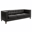 King Three Seater Antique Ebony Leather Sofa
