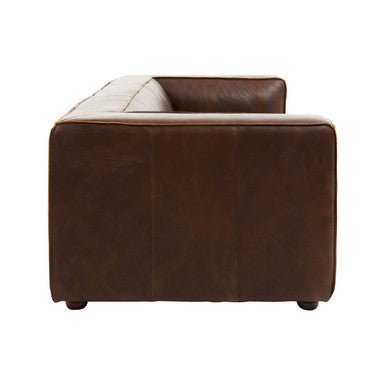 King Three Seater Mexico Brown Leather Sofa