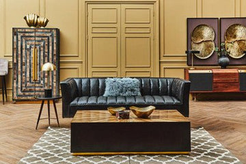 King Three Seater Sofa With Flared Arms