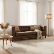 King Three Seater Tufted Back Leather Sofa