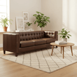 King Three Seater Tufted Back Leather Sofa