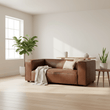 King Two Seater Mexico Brown Leather Sofa