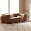 King Two Seater Mexico Brown Leather Sofa