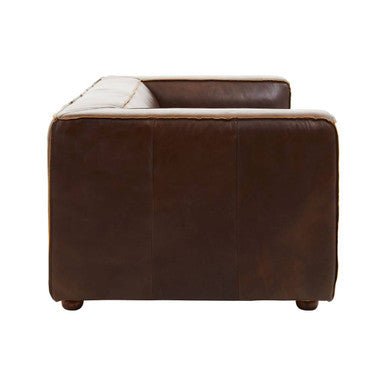 King Two Seater Mexico Brown Leather Sofa