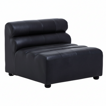 King Armless Distressed Slate Leather Sofa Chair